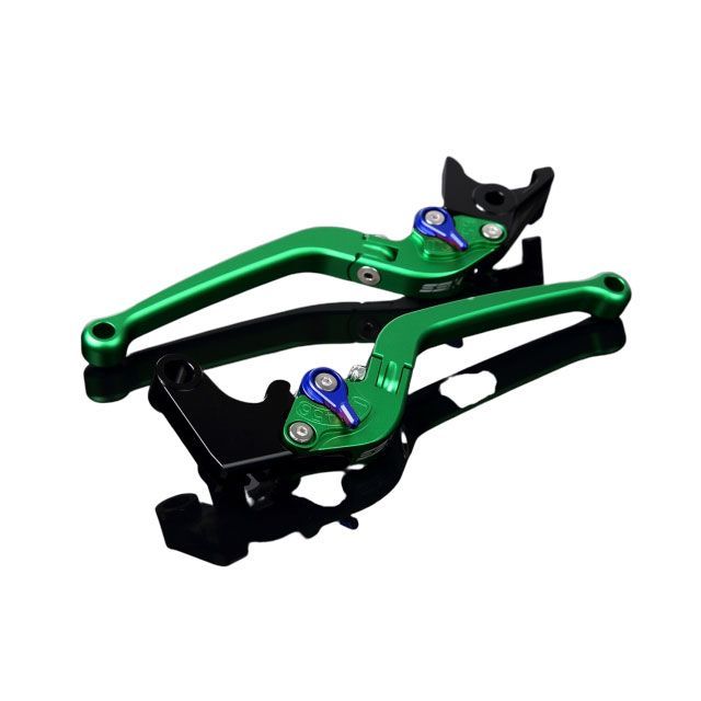 SPEEDRA アルミビレットアジャストレバーセット スタンダード可倒式（レバー本体：マットグリーン） アジャスター マットブルー SPEEDRA