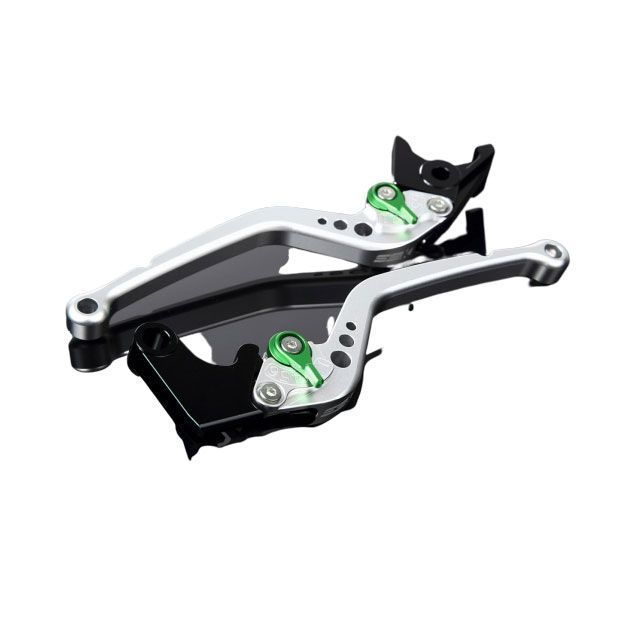 SPEEDRA YZF-R6 アルミビレットアジャストレバーセット スタンダードロング（レバー本体：マットシルバー） アジャスター マットグリーン …