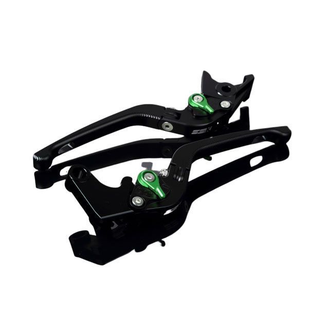SPEEDRA アルミビレットアジャストレバーセット 3D可倒式（レバー本体：マットブラック） アジャスター マットグリーン SPEEDRA