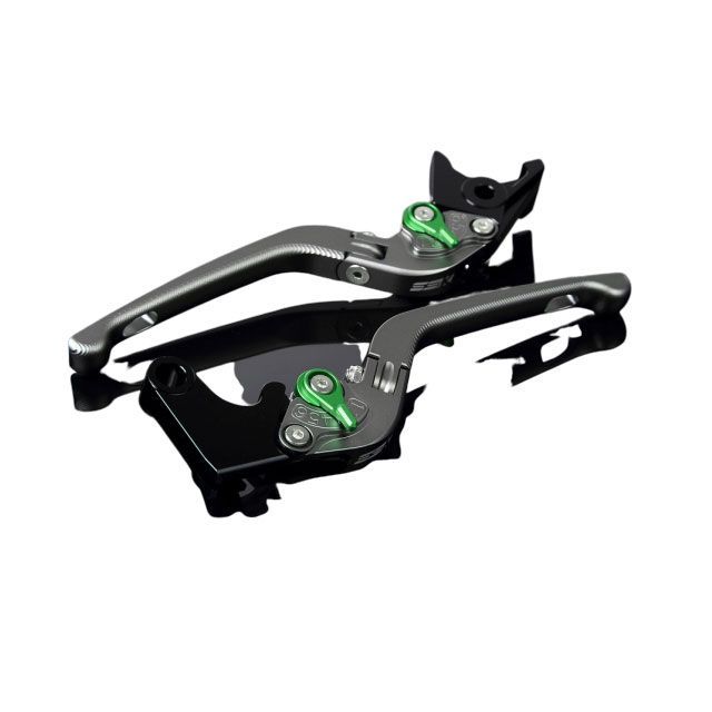 SPEEDRA アルミビレットアジャストレバーセット 3D可倒式（レバー本体：マットチタン） アジャスター マットグリーン SPEEDRA