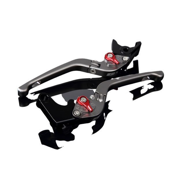 SPEEDRA B-KING アルミビレットアジャストレバーセット 3D可倒式（レバー本体：マットチタン） アジャスター マットレッド SPEEDRA