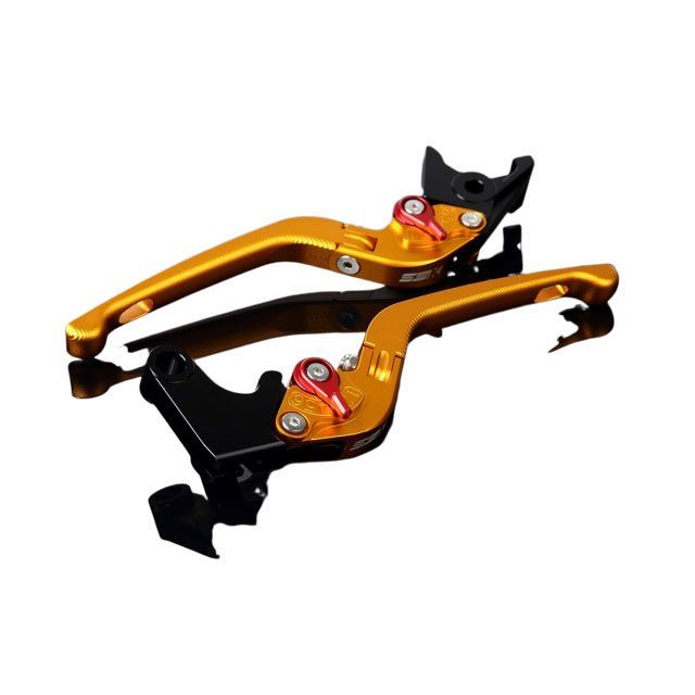SPEEDRA アルミビレットアジャストレバーセット 3D可倒式（レバー本体：マットゴールド） アジャスター マットレッド SPEEDRA