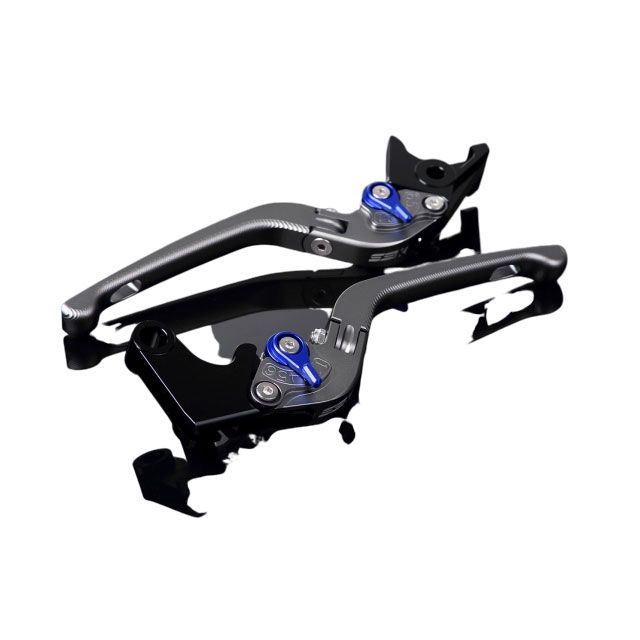 SPEEDRA アルミビレットアジャストレバーセット 3D可倒式（レバー本体：マットチタン） アジャスター マットブルー SPEEDRA