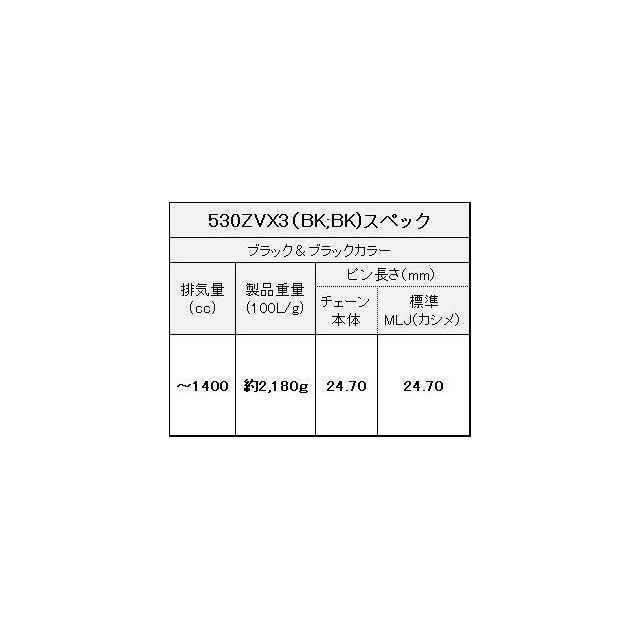 江沼チェーン 排気量〜1400cc NXリングチェーン 530ZV-X3（BK/BK） MLJ リンク数 118L EKチェーン_4