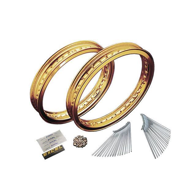 ネクサス SR400/500 17インチアルミリムスポークセット（ゴールド） 2.50/4.00 NEXXS バイク