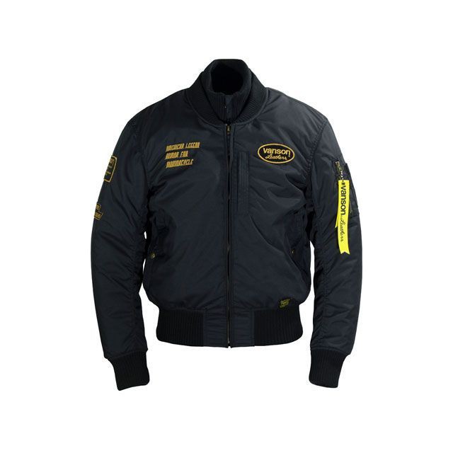 バンソン 2019-2020秋冬モデル VS19107W NYLON JACKET（ブラック/イエロー） サイズ：L VANSON バイクの通販は