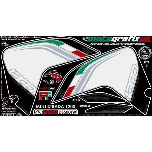 モトグラフィックス Multistrada1200 ボディパッド Side Shield ドゥカティ タイプ DSS001W MOTOGRAFIX …