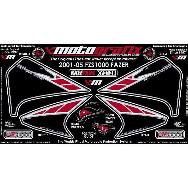 モトグラフィックス FZS1000 Fazer ボディパッド Knee ヤマハ タイプ KY012R MOTOGRAFIX