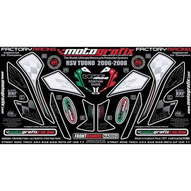モトグラフィックス RSV1000 Tuono ボディパッド?FRONT MOTOGRAFIX