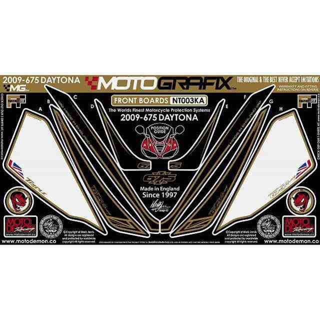 モトグラフィックス Daytona675 ボディパッド Front トライアンフ タイプ NT003KA MOTOGRAFIX バイク