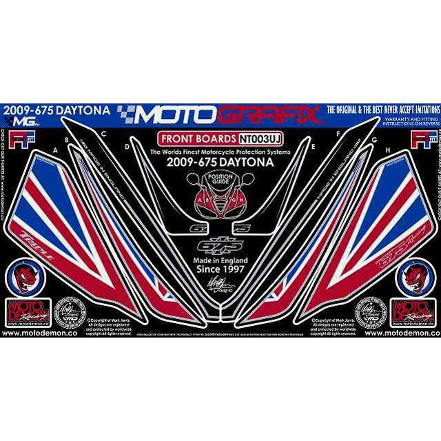 モトグラフィックス Daytona675 ボディパッド Front トライアンフ タイプ NT003UJ MOTOGRAFIX