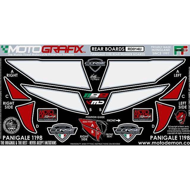 モトグラフィックス 1199 Panigale ボディパッド Rear ドゥカティ タイプ RD014U MOTOGRAFIX