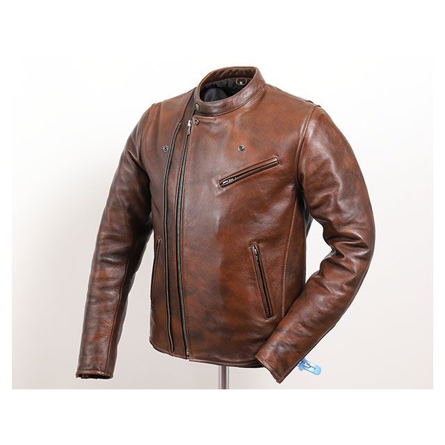 デグナー 2019-2020秋冬モデル 19WJ-14 カウレザーダブルジャケット（ブラウン） サイズ XL DEGNER_2