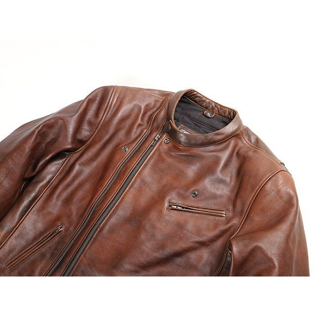 デグナー 2019-2020秋冬モデル 19WJ-14 カウレザーダブルジャケット（ブラウン） サイズ 3XL DEGNER_7