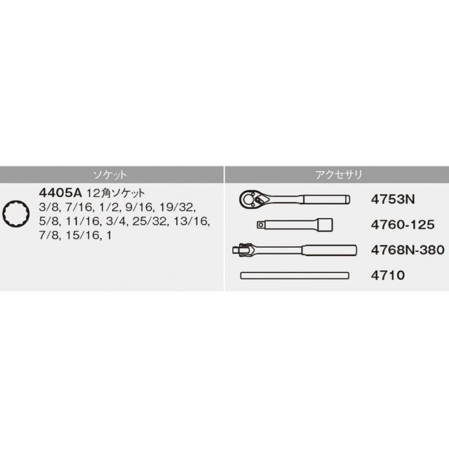 コーケン 4230A 17点組 1/2SQ ラチェット・12角ソケット インチサイズセット ケース付 Ko-ken_1