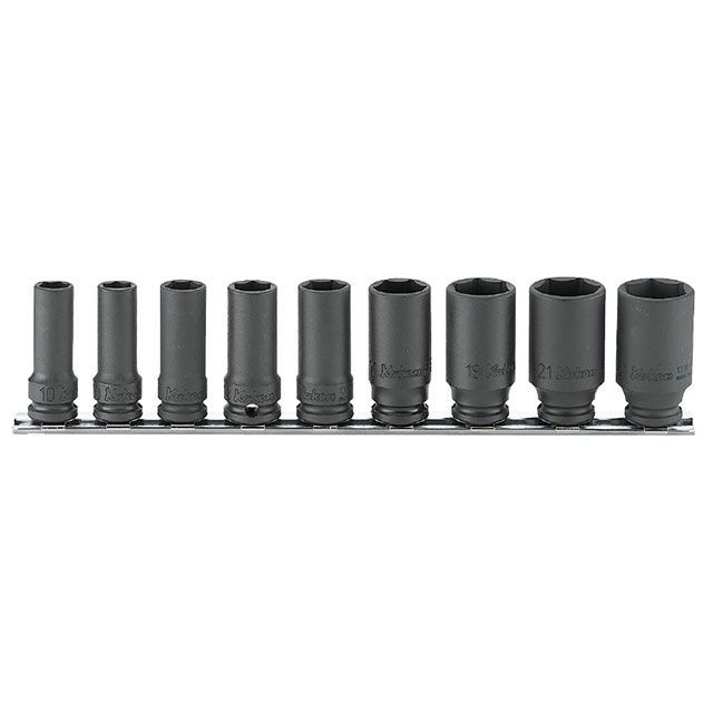 コーケン RS13301X/9 9点組 3/8SQ インパクト6角セミディープソケット 薄肉タイプ・レールセット Ko-ken
