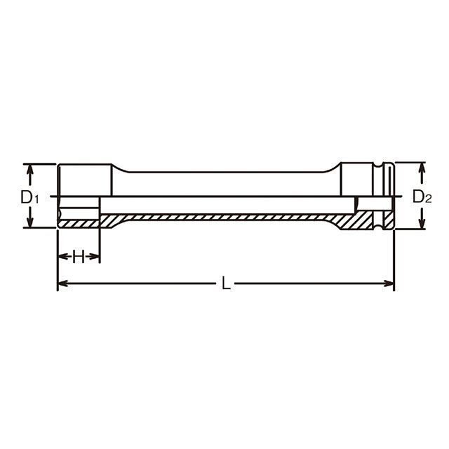 コーケン 16102M.270-38 3/4SQ インパクトホイールナット用ソケット 38粍 全長270粍 Ko-ken