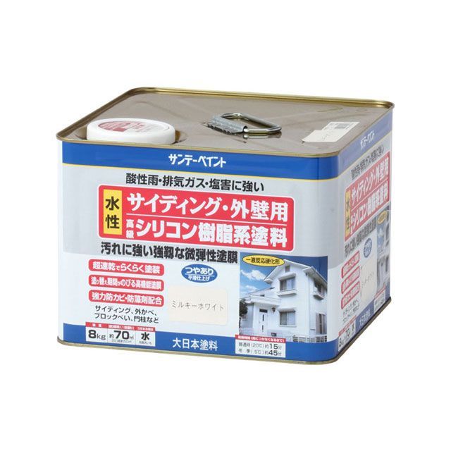 サンデーペイント 外壁水性シリコン樹脂塗料 ミルキーホワイト8K sundaypaint 日用品