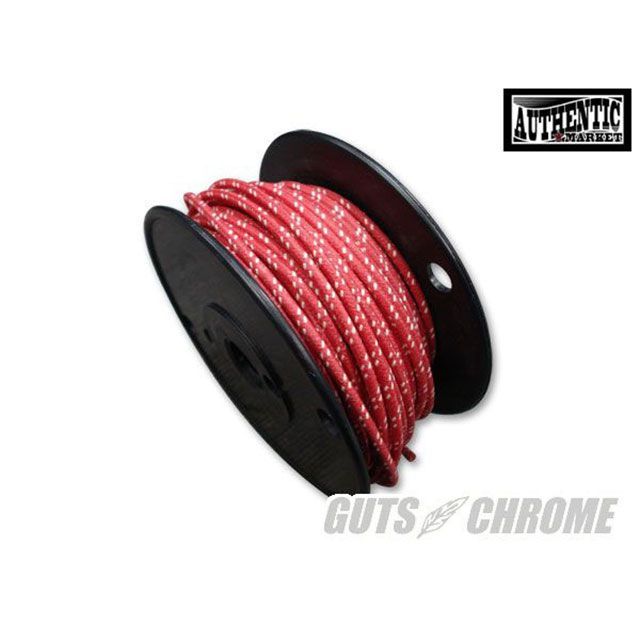ガッツクローム クロスカバーワイヤー16ゲージ 赤X白 1ロール GUTS