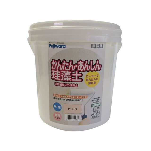 フジワラ化学 簡単安心珪藻土10kg ポリ缶 ピンク fujiwara-chemical