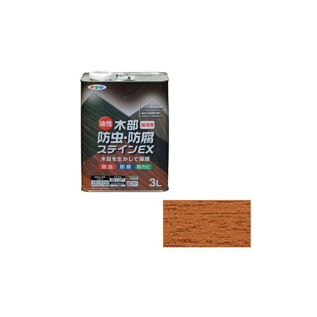 アサヒペン 油性木部防虫・防腐ステインEX 3L（ライトオーク） asahipen 日用品の通販は