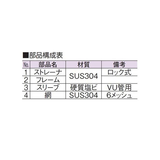 アウス ステンレス製排水目皿（VP・VU兼用）防虫アミ付 AWES_1
