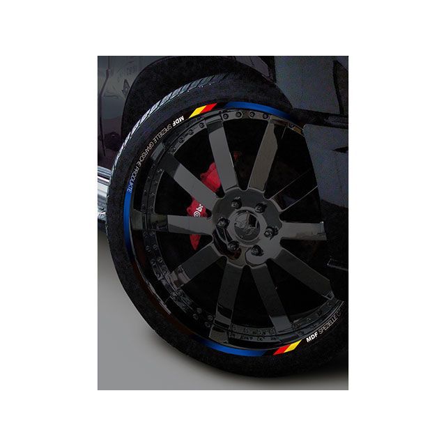 【メーカー直送】エムディーエフ 汎用 10mm幅 デリコロールリムストライプ ブルータイプ サイズ 二輪15インチ/四輪14インチ MDF バイク