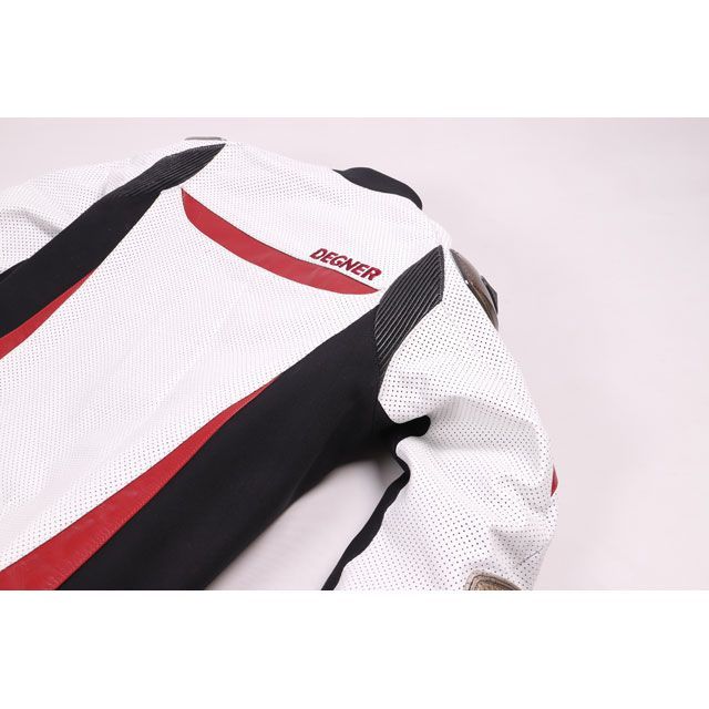 デグナー 2020春夏モデル 20SJ-4 メッシュレザーレーシングジャケット（ホワイト/レッド） サイズ L DEGNER バイクの通販は