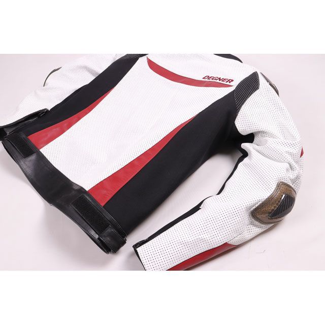 デグナー 2020春夏モデル 20SJ-4 メッシュレザーレーシングジャケット（ホワイト/レッド） サイズ L DEGNER バイクの通販は