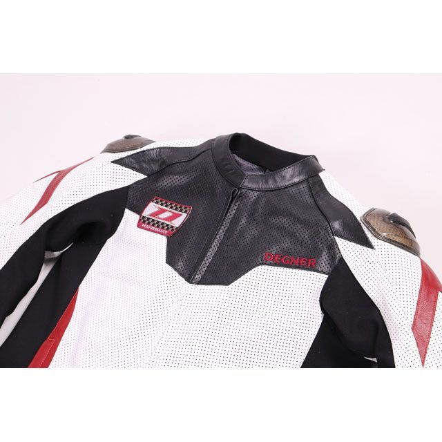 デグナー 2020春夏モデル 20SJ-4 メッシュレザーレーシングジャケット（ホワイト/レッド） サイズ L DEGNER バイクの通販は