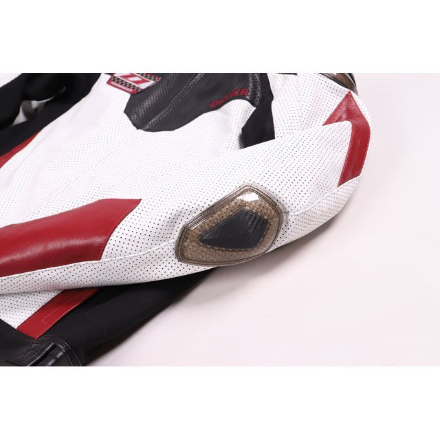 デグナー 2020春夏モデル 20SJ-4 メッシュレザーレーシングジャケット（ホワイト/レッド） サイズ L DEGNER バイクの通販は