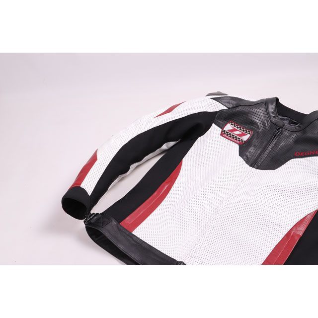 デグナー 2020春夏モデル 20SJ-4 メッシュレザーレーシングジャケット（ホワイト/レッド） サイズ L DEGNER バイクの通販は