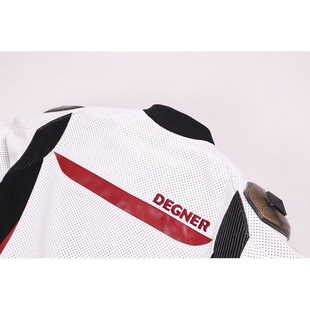 デグナー 2020春夏モデル 20SJ-4 メッシュレザーレーシングジャケット（ホワイト/レッド） サイズ L DEGNER バイクの通販は