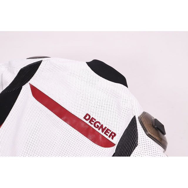 デグナー 2020春夏モデル 20SJ-4 メッシュレザーレーシングジャケット（ホワイト/レッド） サイズ L DEGNER バイクの通販は