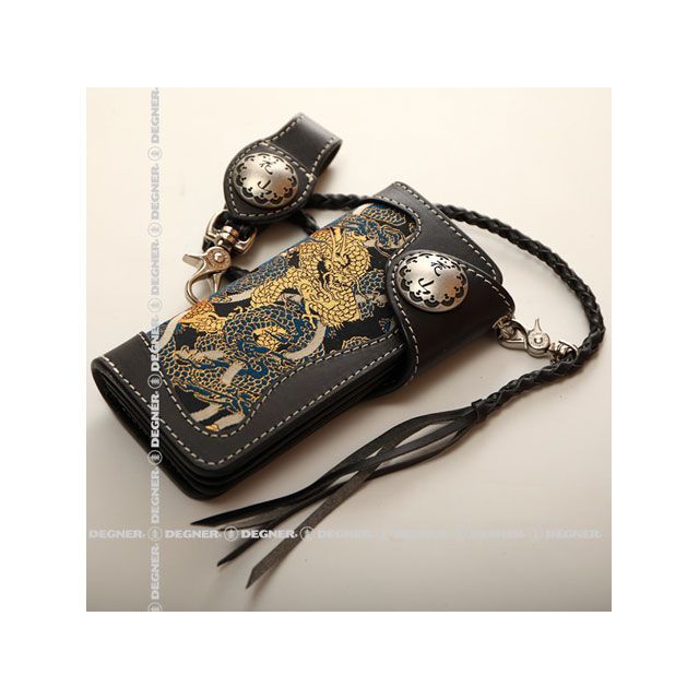 デグナー W-9AK レザーウォレット（龍/ブラック） DEGNER