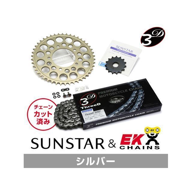 セット商品 GPX250R/II KE3H242 サンスター スプロケット＆EKチェーンキット（シルバー） SET バイク