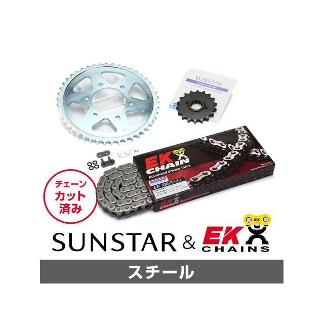 セット商品 ZXR750 KE5B515 サンスター スプロケット＆EKチェーンキット（スチール） SET バイク