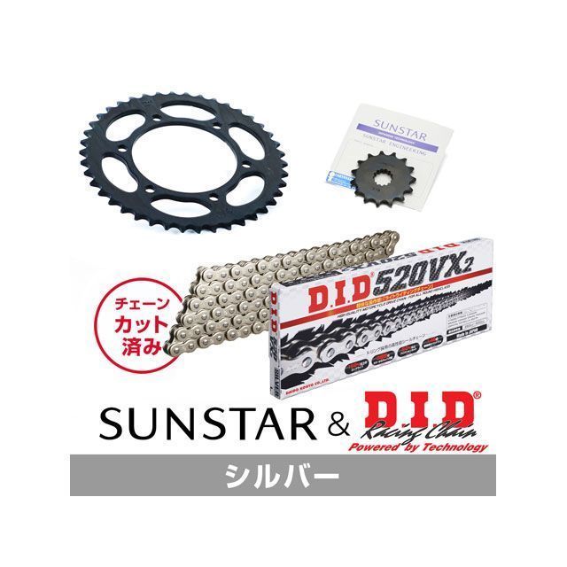 セット商品 Ninja250SL Z250SL KD3J906 サンスター スプロケット＆DID チェーンキット（シルバー） SET