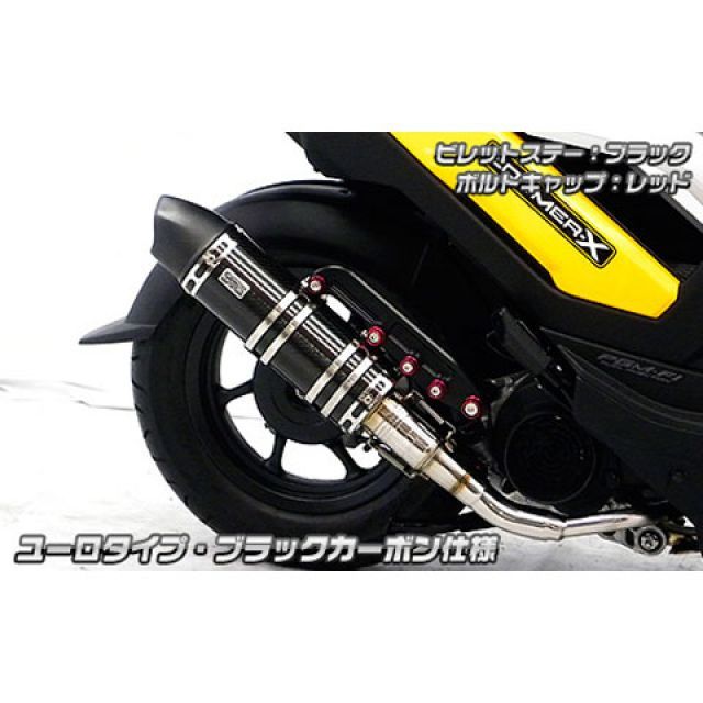 ウイルズウィン ズーマーX ズーマーX用 アニバーサリーマフラー ユーロタイプ ブラックカーボン仕様 ビレットステー シルバー ボルトキャップ ブル…