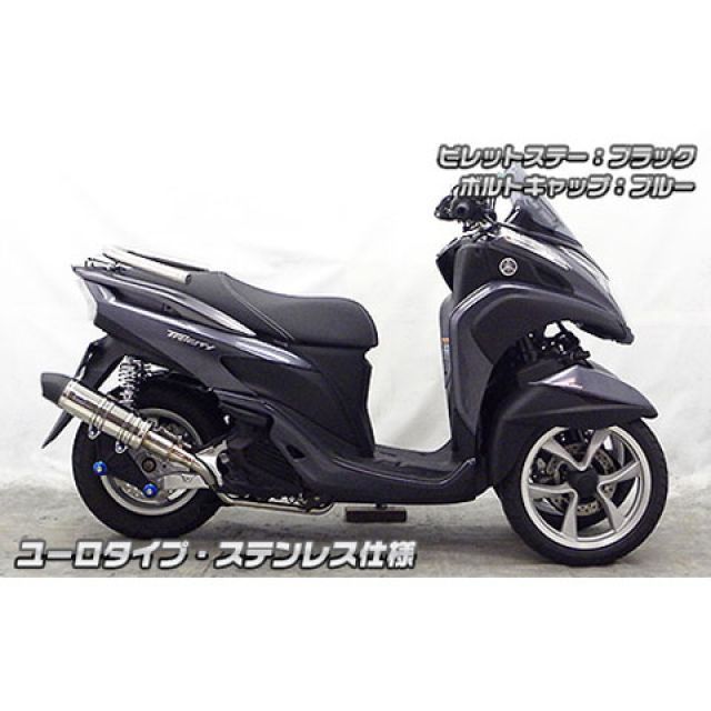 ウイルズウィン トリシティ125 トリシティ125用 アニバーサリーマフラー ユーロタイプ ブラックカーボン仕様 ビレットステー ブラック ボルトキ…