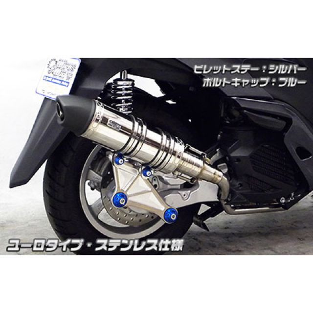 ウイルズウィン トリシティ125 トリシティ125用 アニバーサリーマフラー ユーロタイプ ホワイトカーボン仕様 ビレットステー シルバー ボルトキ…_1