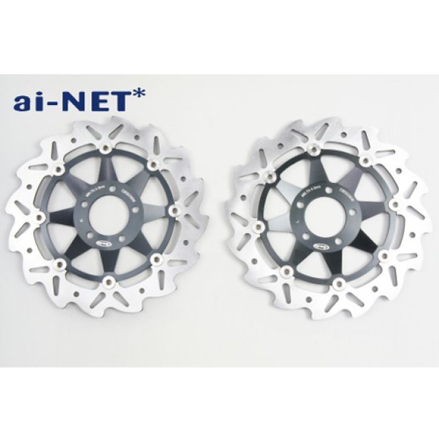 アイネット ウェーブディスクローター フロント左右セット ai-net バイク