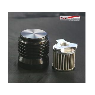 K&P CRSC V-Rod ステンレス スティール・マイクロニック オイルフィルター カートリッジ式 カラー ブラックアナダイズド K&P Eng…_1