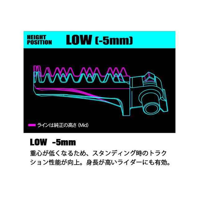 ディーアールシー クロモリ ワイドフットペグ Low（-5mm） DRC バイクの通販は