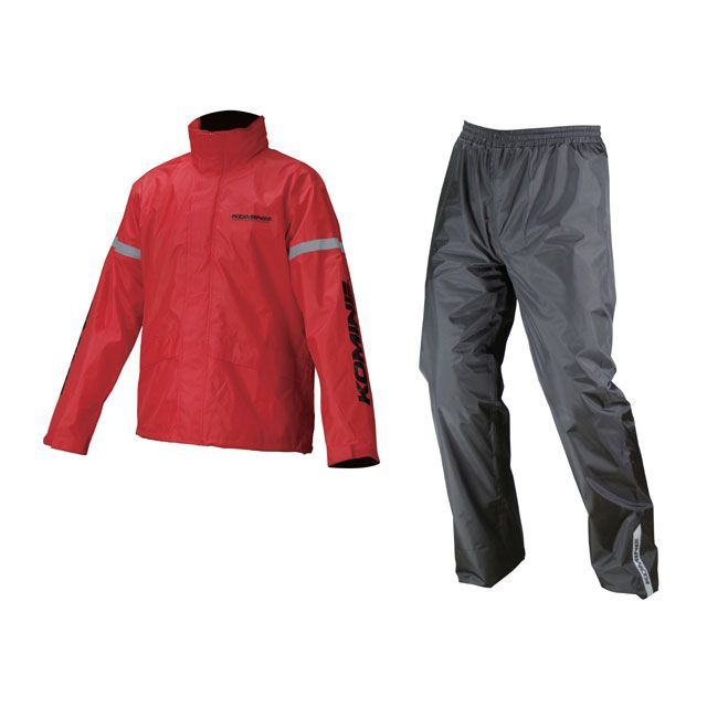 コミネ RK-543 STDレインウェア カラー レッド サイズ M KOMINE バイク