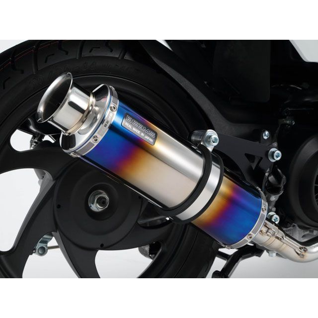 BEAMS ステンレス製マフラー本体 メタリックブルー ベンリー110 R-EVO 