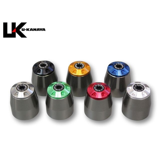 ユーカナヤ 汎用 アルミビレットハンドルバーエンド 本体 チタンカラー エンドキャップ シルバー U-KANAYA バイクの通販は 6,250円