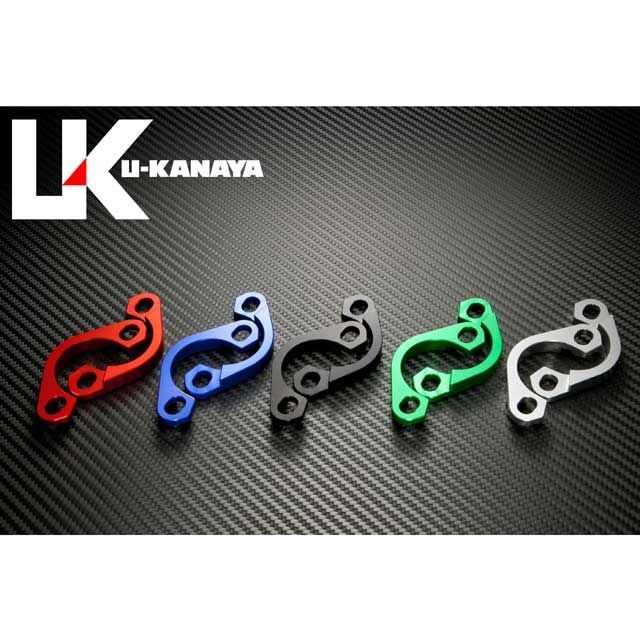 ユーカナヤ ZRX400/ZRX400-2 高精度アルミ削り出しビレットエキゾーストフランジ カラー ブルー U-KANAYA_1