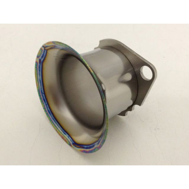 スーパーバイク 汎用 PWK28用フルチタンファンネル 仕様 ポリッシュピュア（焼き色なし） サイズ 40mm SuperBike バイクの通販は
