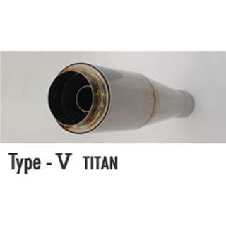 【メーカー直送】スーパーバイク 汎用 Type-Vチタン メガホンタイプ（インナーパンチング：50φ） 付属 サイレンサーバンド付き SuperBi…